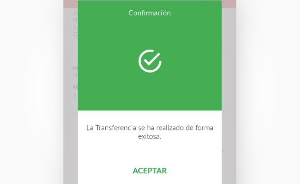 transferencia con exito