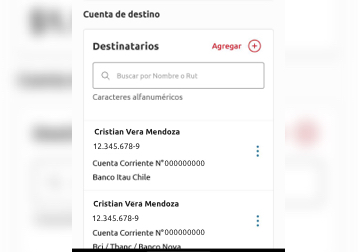 selecciona destinatario